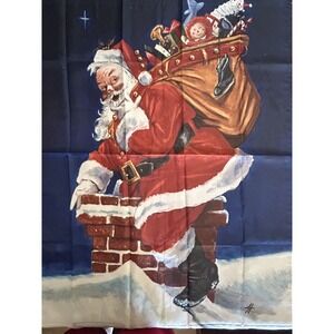 Santa Claus Chimney Flag 38x28 Double Sided Christmas Outside Raggedy Ann Toys